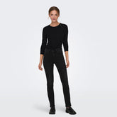 Stretchable faded black jeans for women